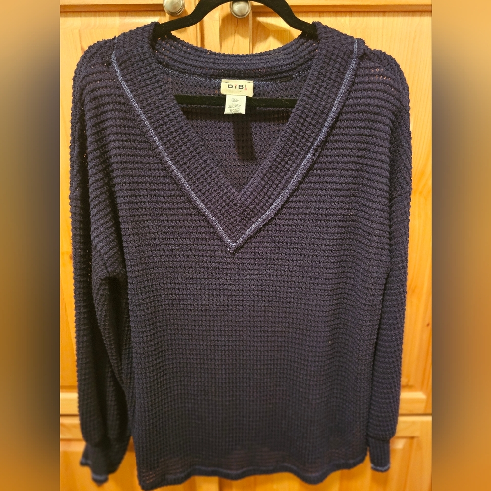 BiBi Deep Blue V-Neck Sweater